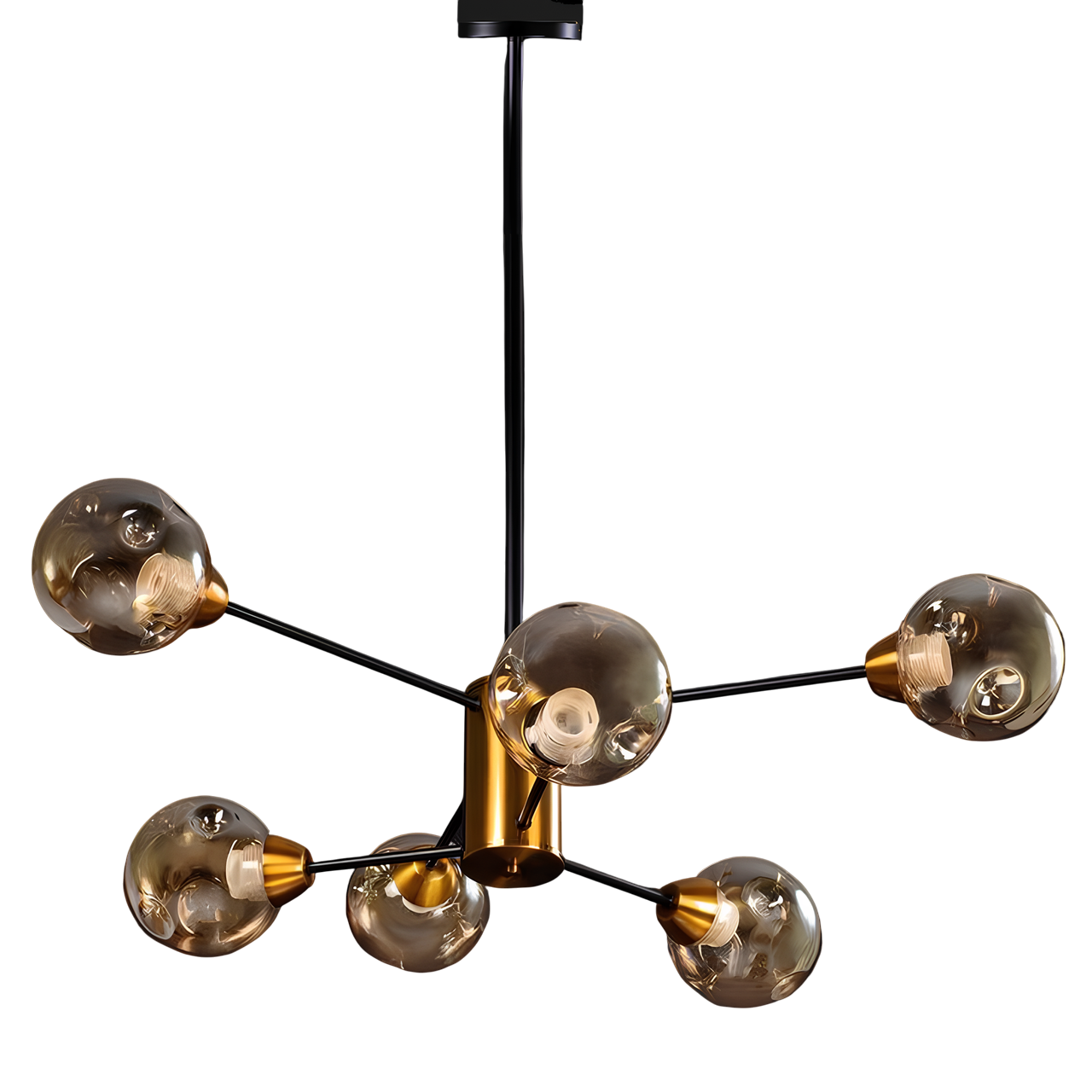 Люстра Svet с 6 стеклянными шарами под лампу Е27 Черный/Золотой (SN-2011-6 BK+DGD)