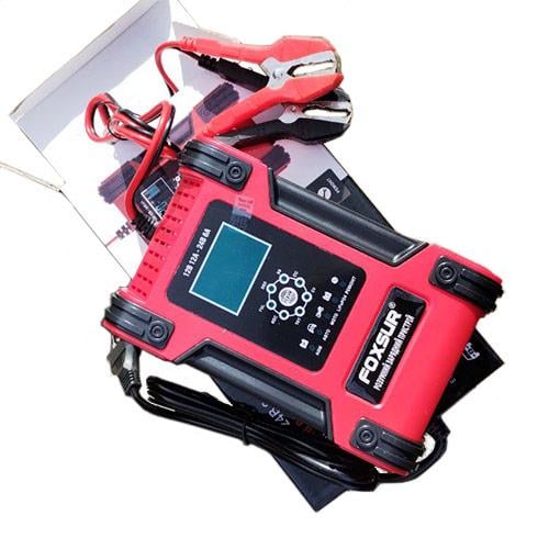 Зарядний пристрій для авто акумуляторів розумний Foxsur FBC122412D 12В-12А 24В-6А ЖК Orange (534368) - фото 2 Зарядний пристрій для авто акумуляторів розумний Foxsur FBC122412D 12В-12А 24В-6А ЖК Orange (534368) - фото 2
