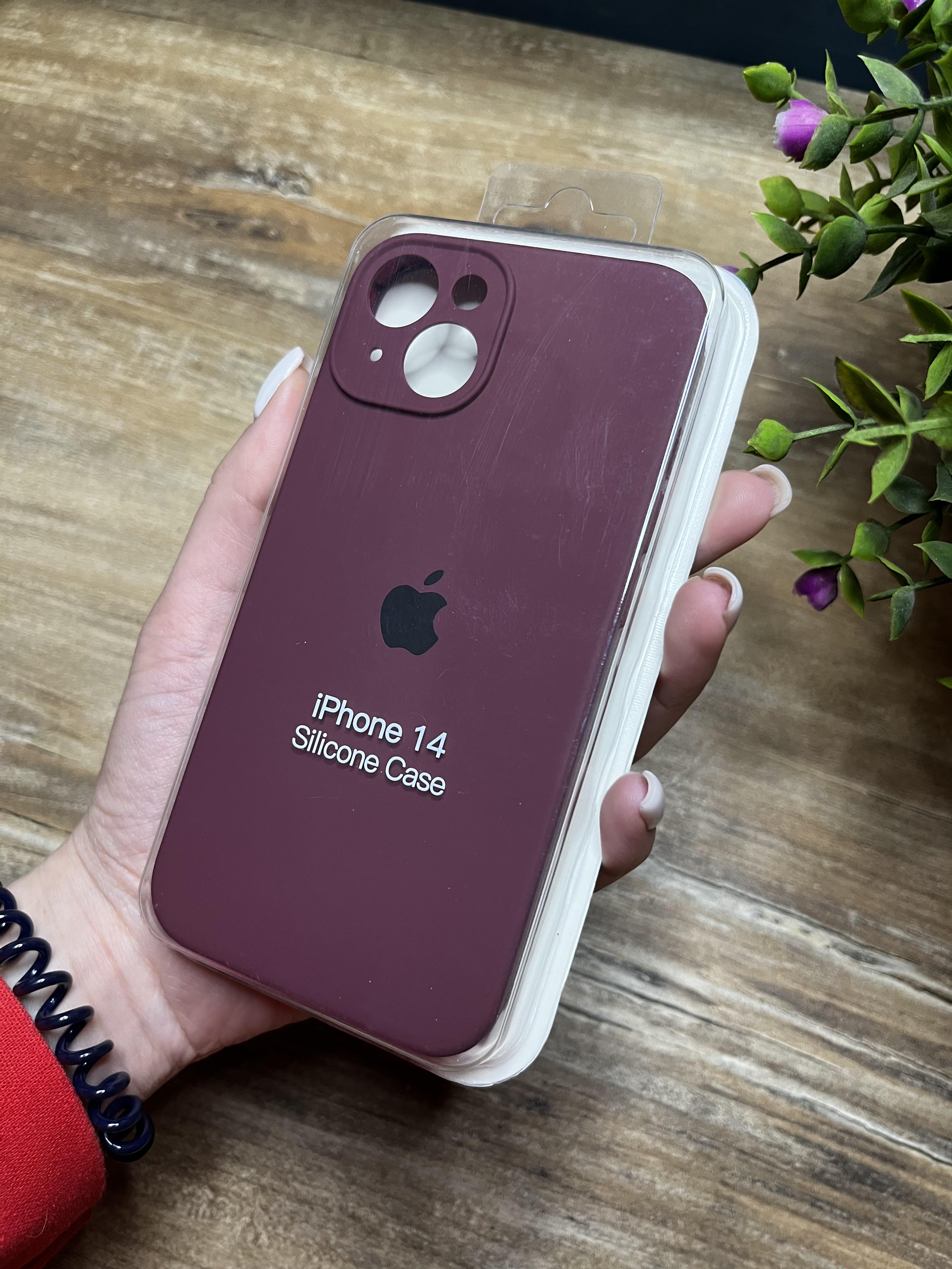 Чохол накладка на iPhone (Айфон) 14 закритий низ та закрита камера silicone case full camera на apple