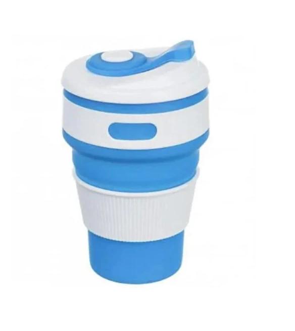Чашка силиконовая Collapsible с герметичной крышкой и поилкой 350 мл Голубой - фото 1 Чашка силиконовая Collapsible с герметичной крышкой и поилкой 350 мл Голубой - фото 1