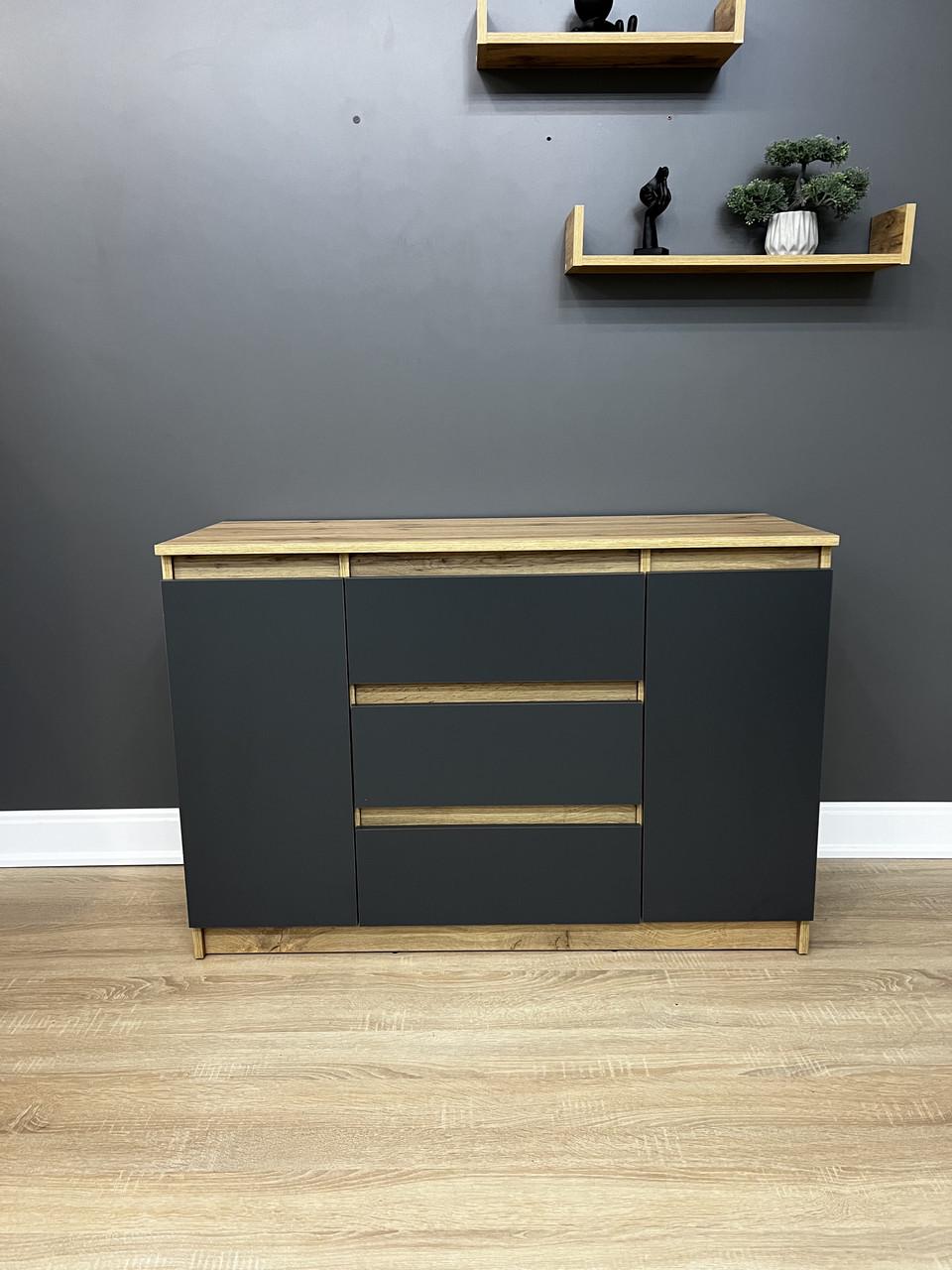 Комод Kvatro 3/2 1100х750х400 мм Дуб аппалачі/Антрацитовий - фото 7 Комод Kvatro 3/2 1100х750х400 мм Дуб аппалачі/Антрацитовий - фото 7