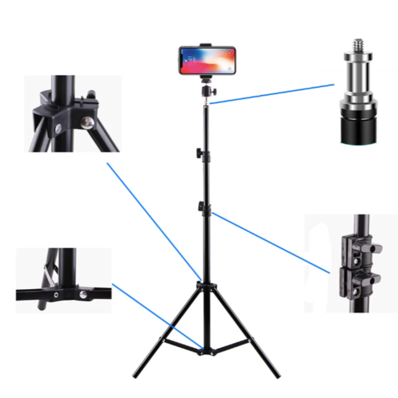 Штатив для телефону з кріпленням під смартфон та кульовою головкою - фото 5 Штатив для телефону з кріпленням під смартфон та кульовою головкою - фото 5