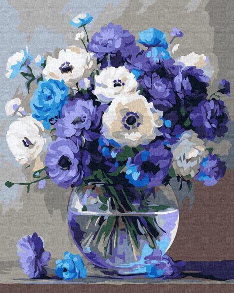 Картина по номерам Ideyka Букет голубых цветов 40x50 см (Id-KHO3327)