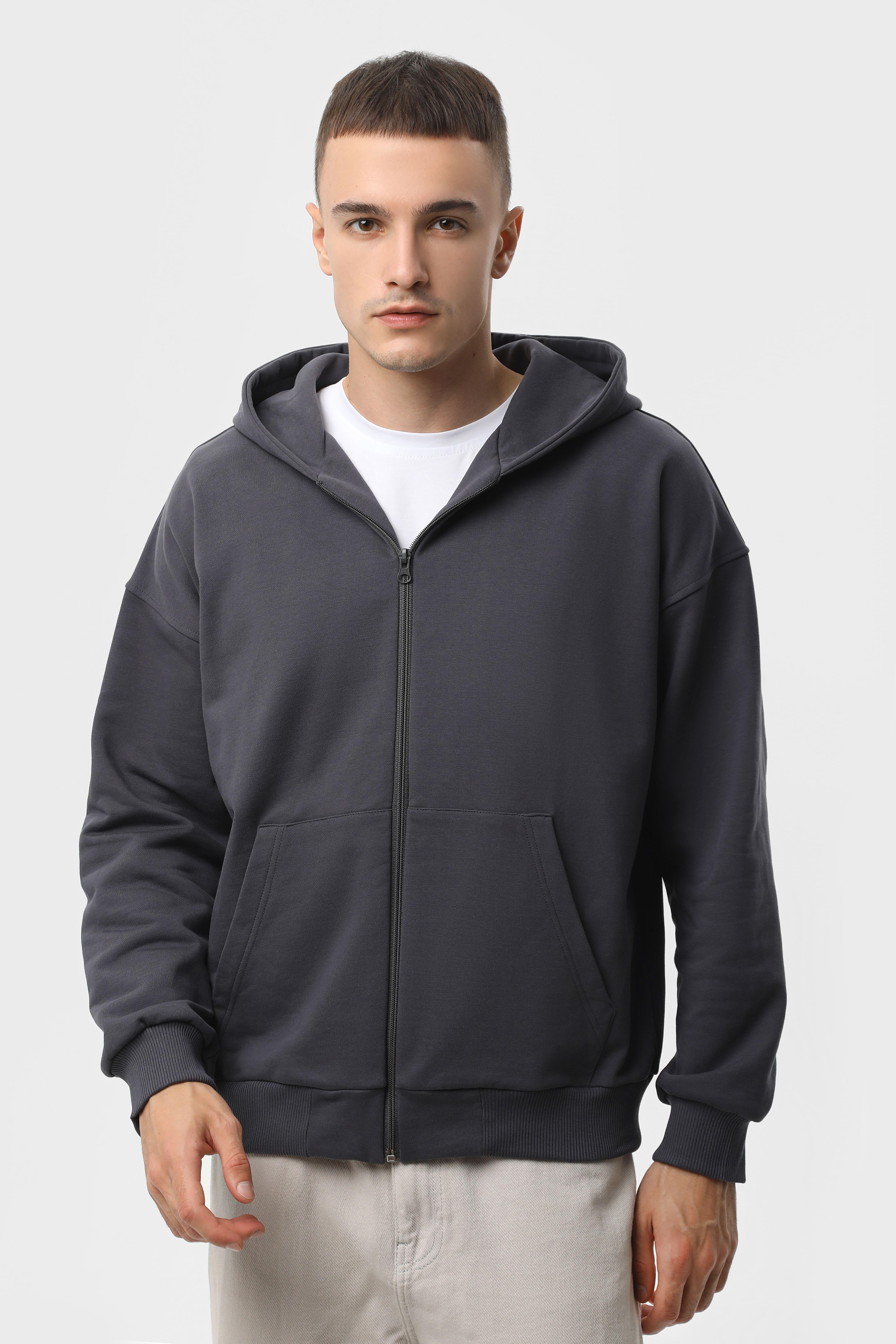 Худі на замку RAY LOSE U0409 UNISEX M Темно-сірий