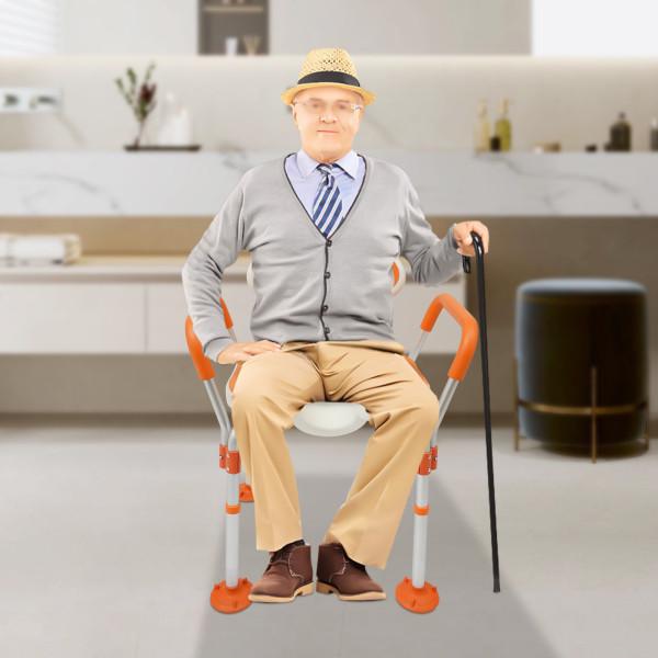 Сиденье для душа алюминиевый сплав 125 кг современный дизайн с регулировкой высоты 39-49 см Оранжевый - фото 3 Сиденье для душа алюминиевый сплав 125 кг современный дизайн с регулировкой высоты 39-49 см Оранжевый - фото 3