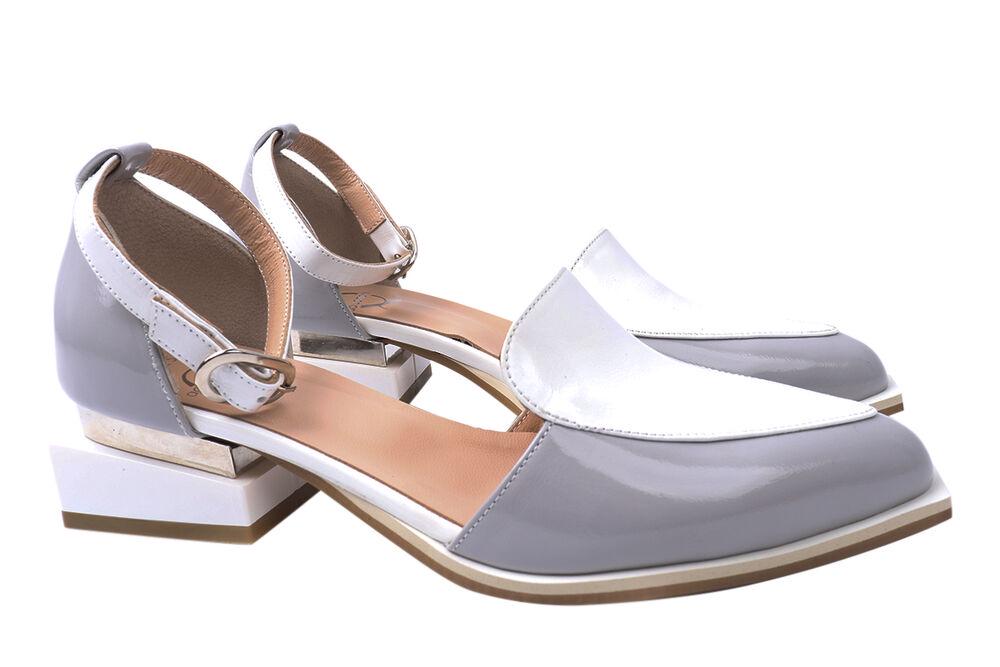 Босоножки женские Aquamarin из лаковой кожи на каблуке р. 39 Серый (1899-21LTC)