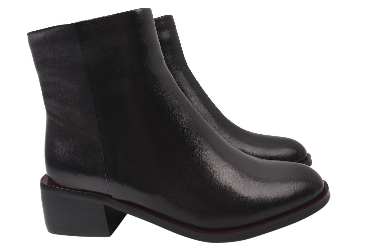 Ботинки женские Vidorcci из кожи на низком ходу р. 39 Черный (18-21/22DH)