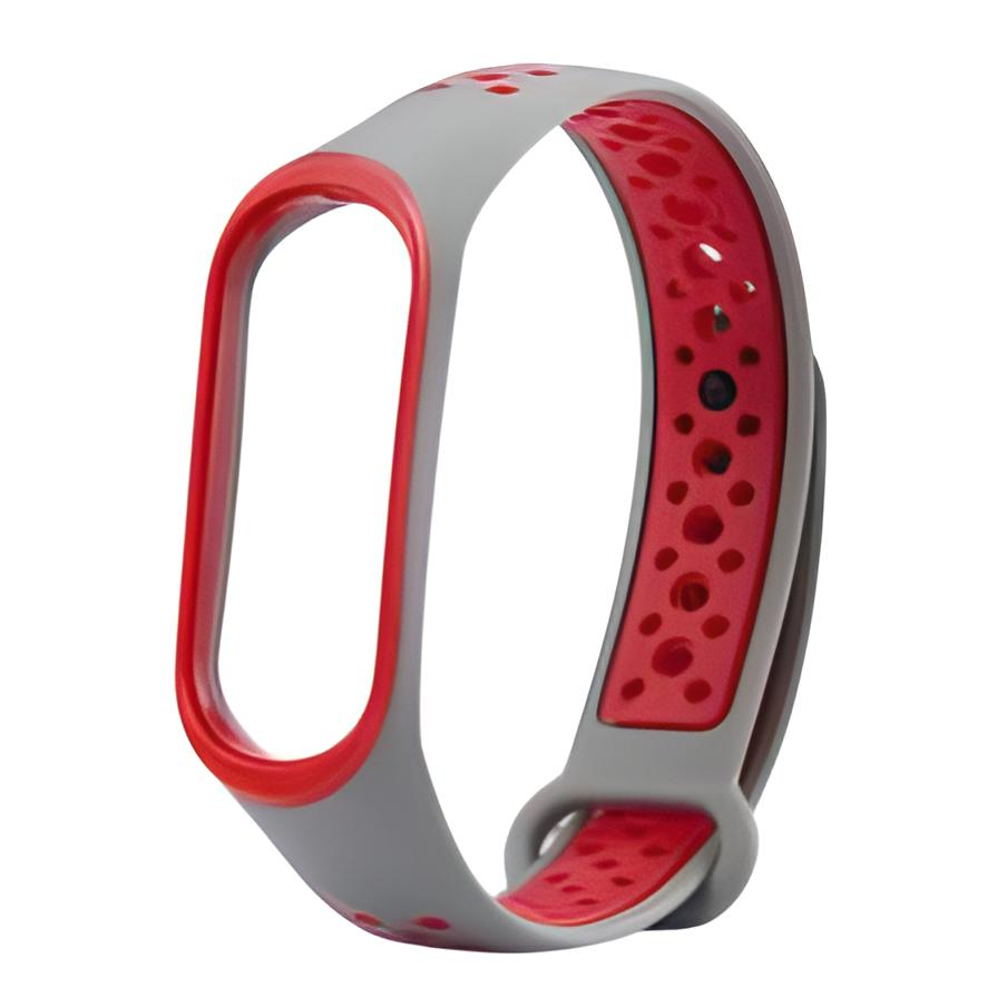 Ремешок для фитнес браслета Xiaomi Mi Band 3 4 Sport Grey/Red