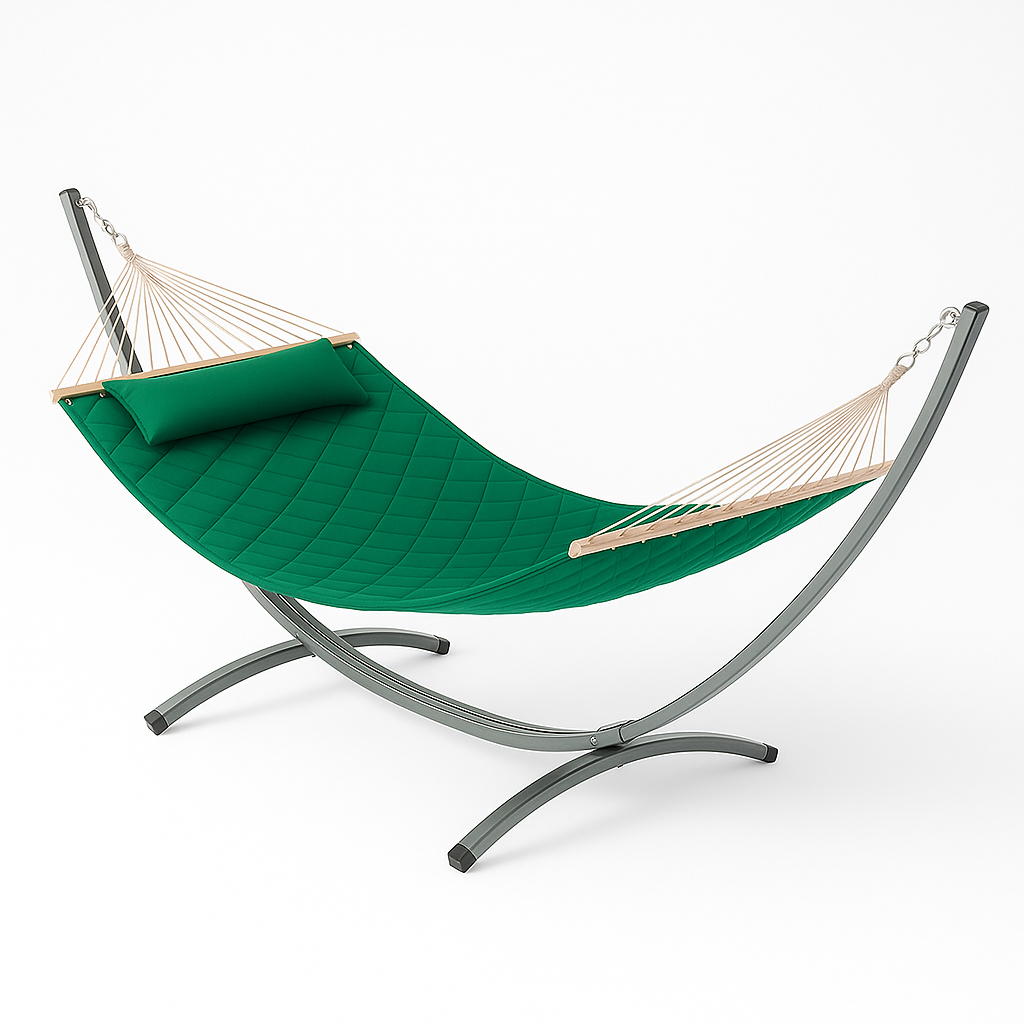 Гамак двухместный со стойкой SOFT XXL 200x140 см Изумрудный (2675286802)
