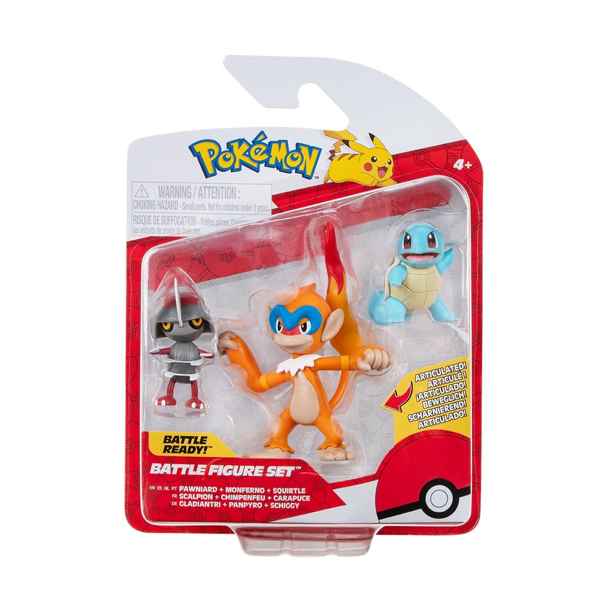 Набір дитячих ігрових фігурок Pokemon W18 Поньярд Сквіртл Монферно 3 шт. (PKW3058)