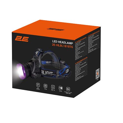 Ліхтар налобний 2E 2E-HLBL1818T6 акумуляторний Micro-USB 1800 мАг 230lm Чорний (584007) Ліхтар налобний 2E 2E-HLBL1818T6 акумуляторний Micro-USB 1800 мАг 230lm Чорний (584007)