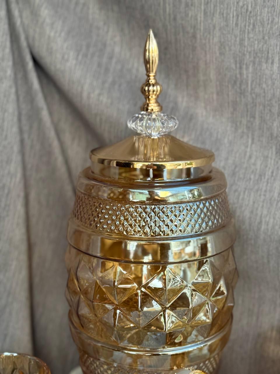 Набор питьевой стеклянный TS Kitchen лимонадница 3 л/6 бокалов 220 мл Золотистый (HP4170) - фото 3