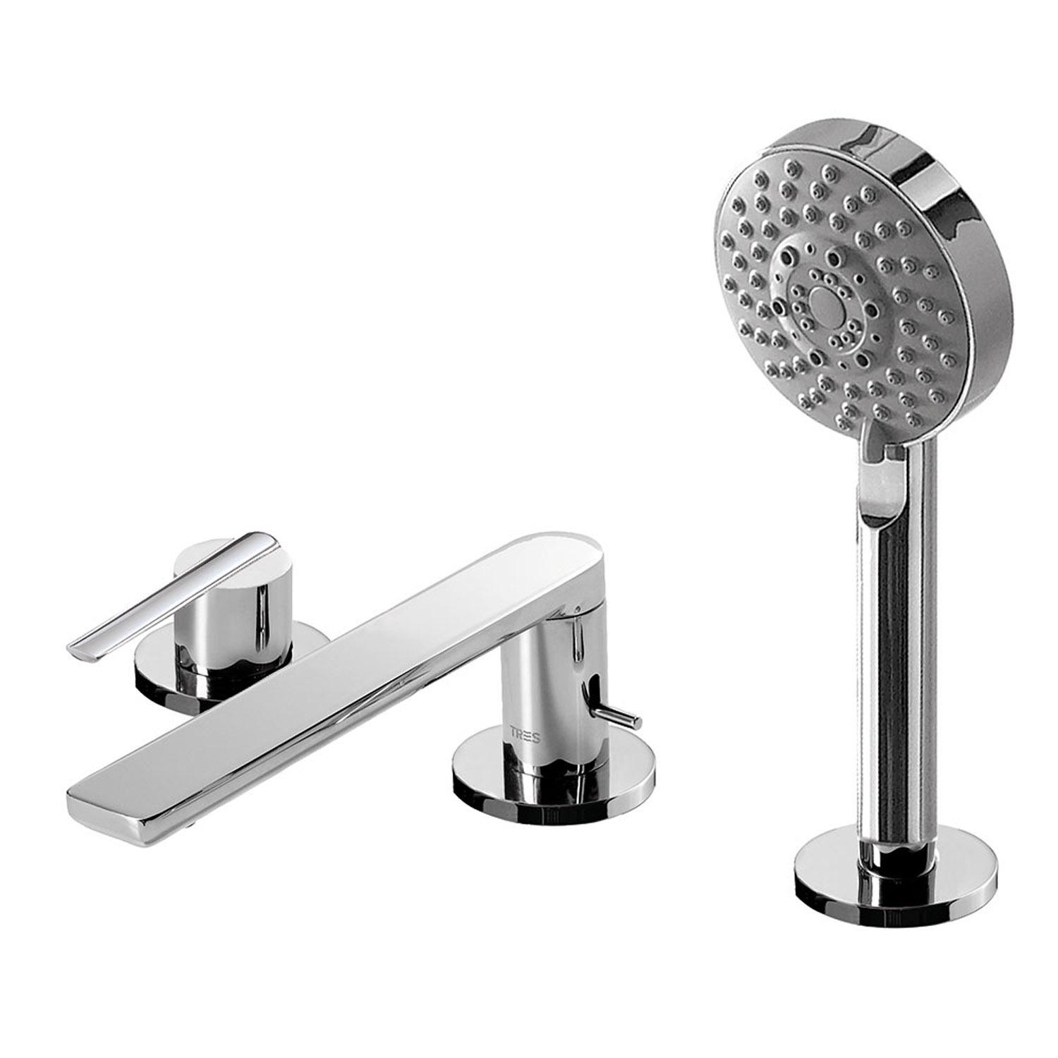 Смеситель на борт ванны Tres Lex 8116103 на три отверстия Хром (197182)