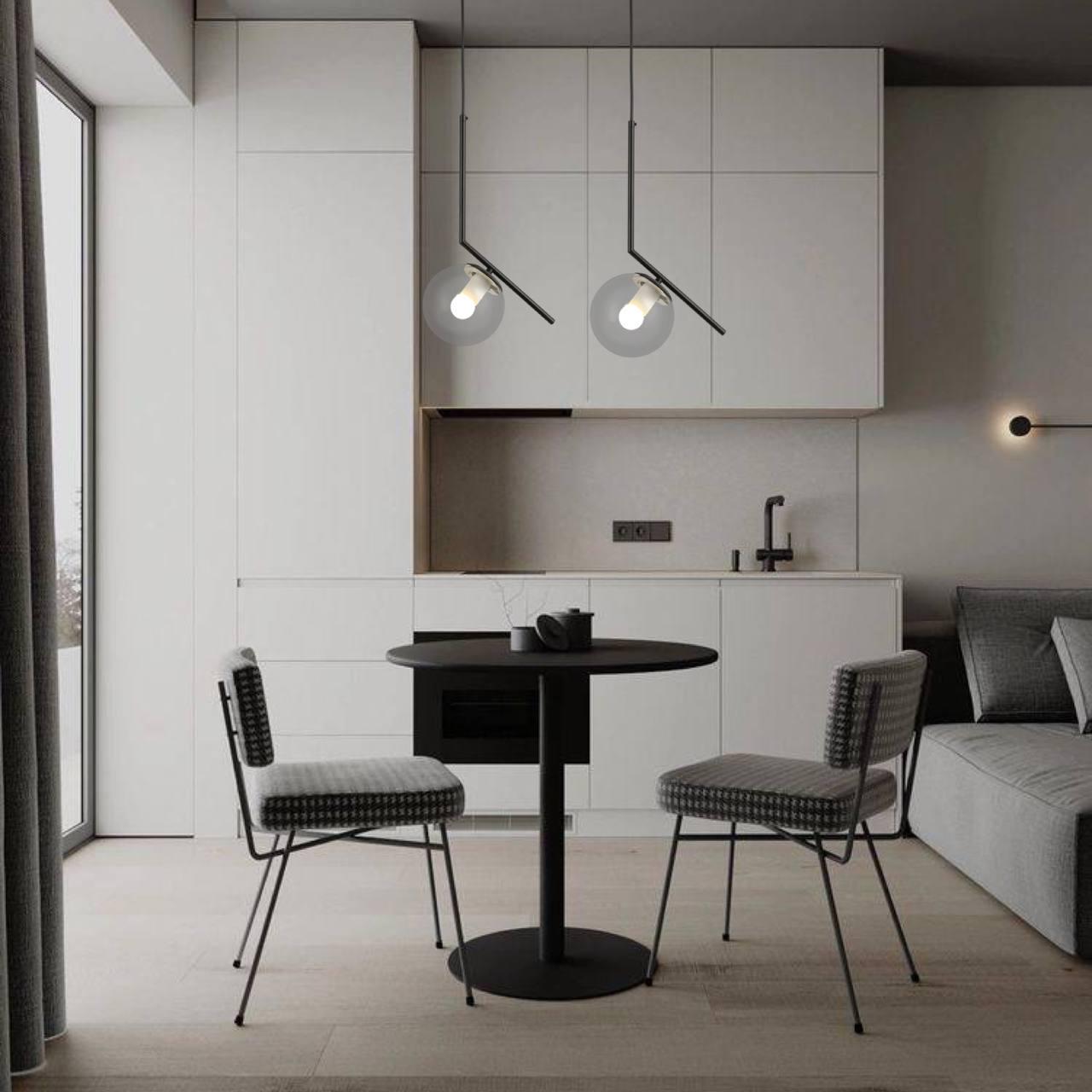 Подвес стеклянный с шаром Черный/Прозрачный (916-3814-1 BK+CL) - фото 3 Подвес стеклянный с шаром Черный/Прозрачный (916-3814-1 BK+CL) - фото 3