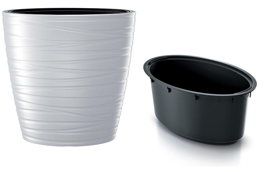 Горшок для цветов Prosperplast MAZE H-58,5 см овальный с вкладышем Белый - фото 1 Горшок для цветов Prosperplast MAZE H-58,5 см овальный с вкладышем Белый - фото 1