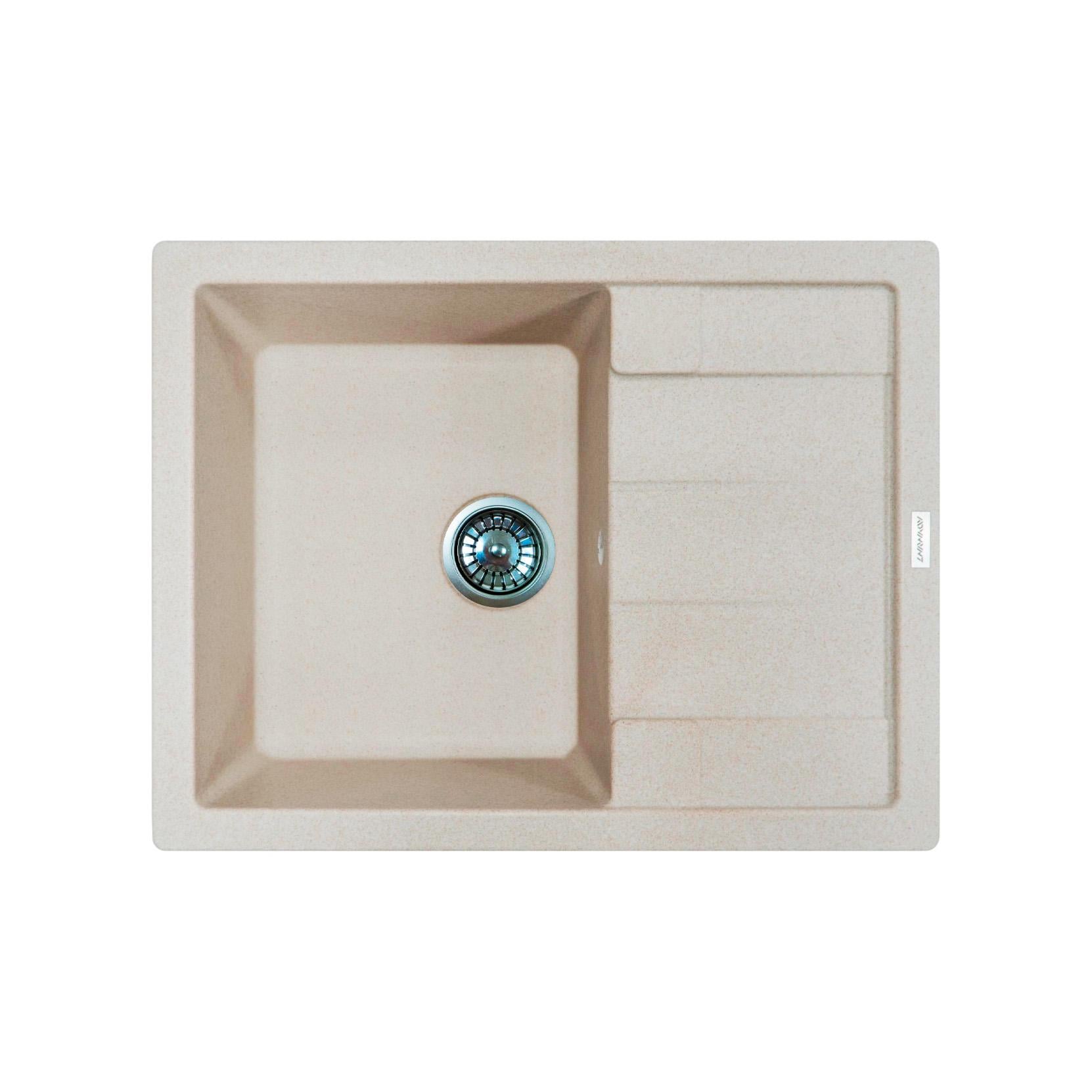 Мойка кухонная с крылом Adamant Anila 645x495x200 мм искусственный камень врезная Бежевый (182496100306) Мойка кухонная с крылом Adamant Anila 645x495x200 мм искусственный камень врезная Бежевый (182496100306)