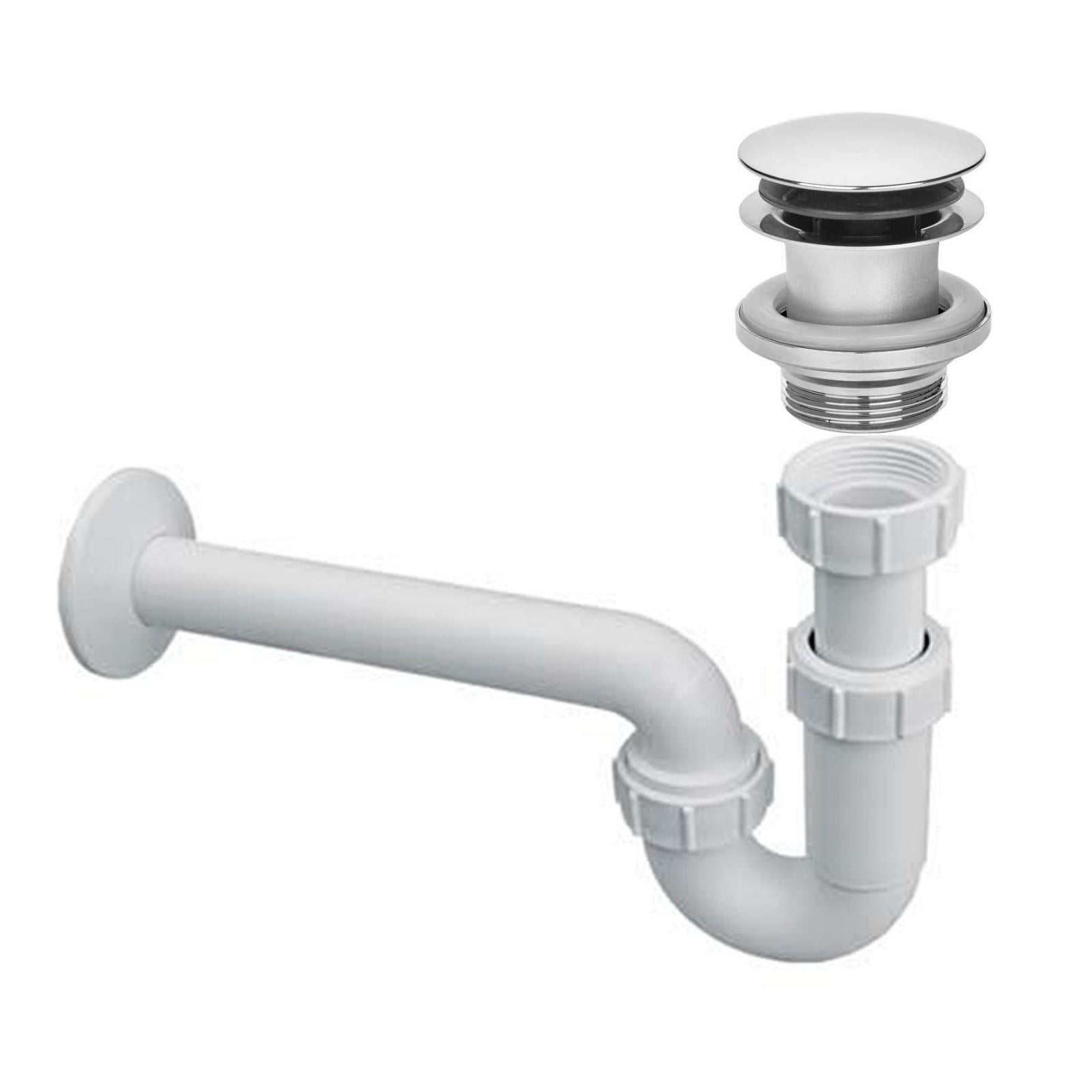 Сифон для умывальника McAlpine трубный с донным клапаном (HC4PF-32+CWP60-CB)