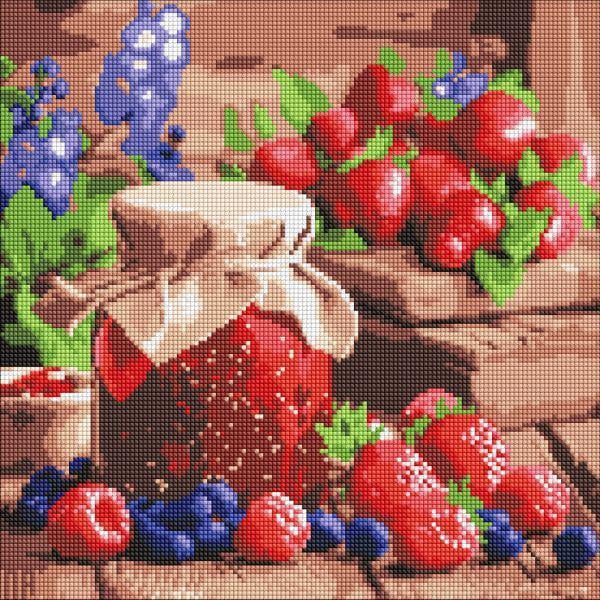 Алмазная мозаика Ideyka Малиновое варенье 40x40 см (Id-AMO8082)