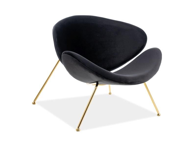 Кресло Signal Major Velvet Черный/Золотой