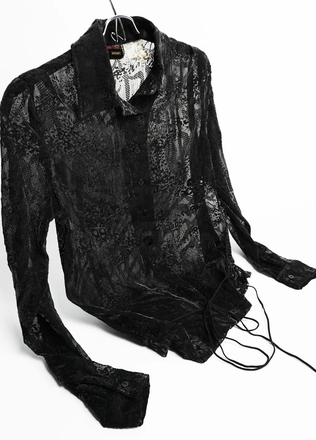Блузка жіноча Lowett LW-116667-14 з органзи з баскою р. 48 Чорний (17852458) - фото 7 Блузка жіноча Lowett LW-116667-14 з органзи з баскою р. 48 Чорний (17852458) - фото 7