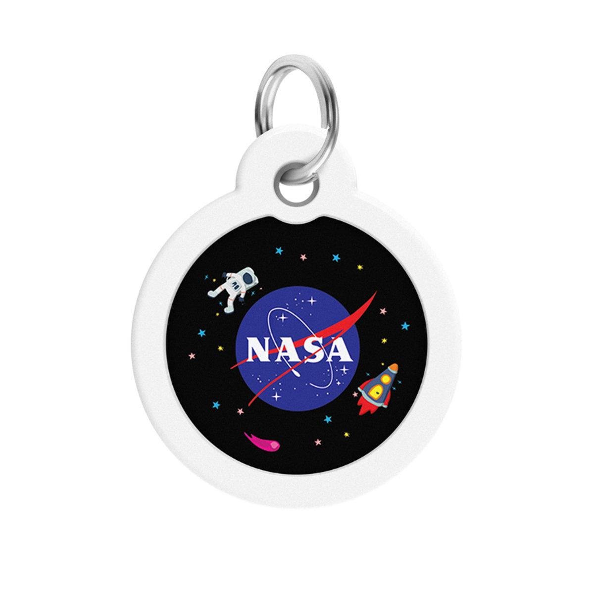 Адресник металевий для собак і котів Waudog Smart ID NASA з QR паспортом коло 30 мм (230-0147 Col)