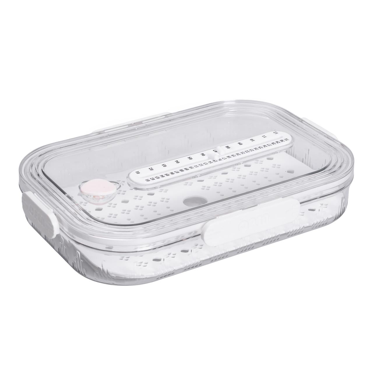 Контейнер для еды пластиковый HP-27-6 с индикатором даты и регулировкой влажности 32,5х22,5х6 см Белый (7265)