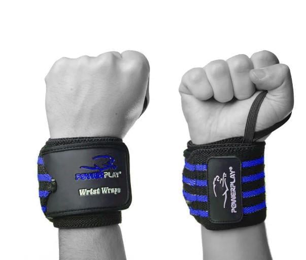 Бінти для зап'ястків PowerPlay 3081 Gym Wrist Wraps Чорно-синій (PP_3081_Blue)