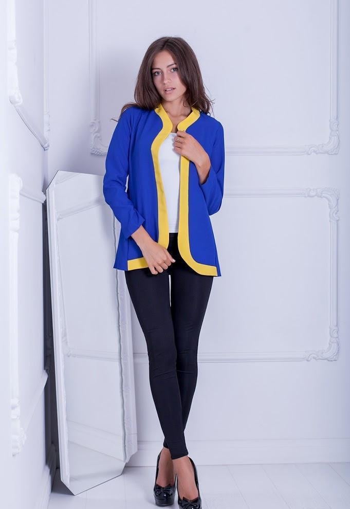 Піджак-кардиган жіночий Podium Cowl 11232-BLUE/YELLOW L Синій