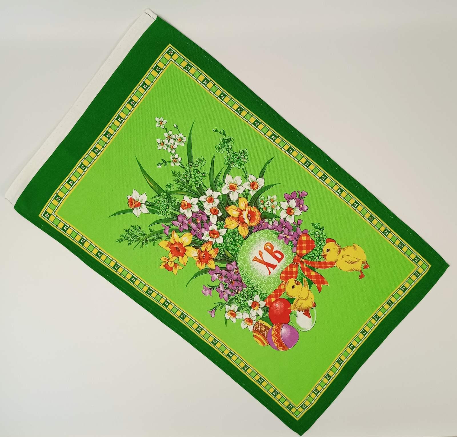 Полотенце кухонное вафельное Easter Bouquet 40x70 см Light Green (CN14673)