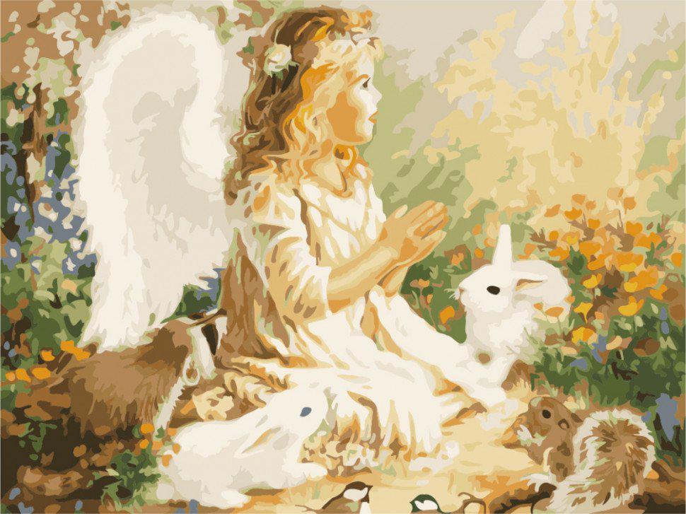 Картина по номерам Brushme Ангелочек в лесу (GX7275)