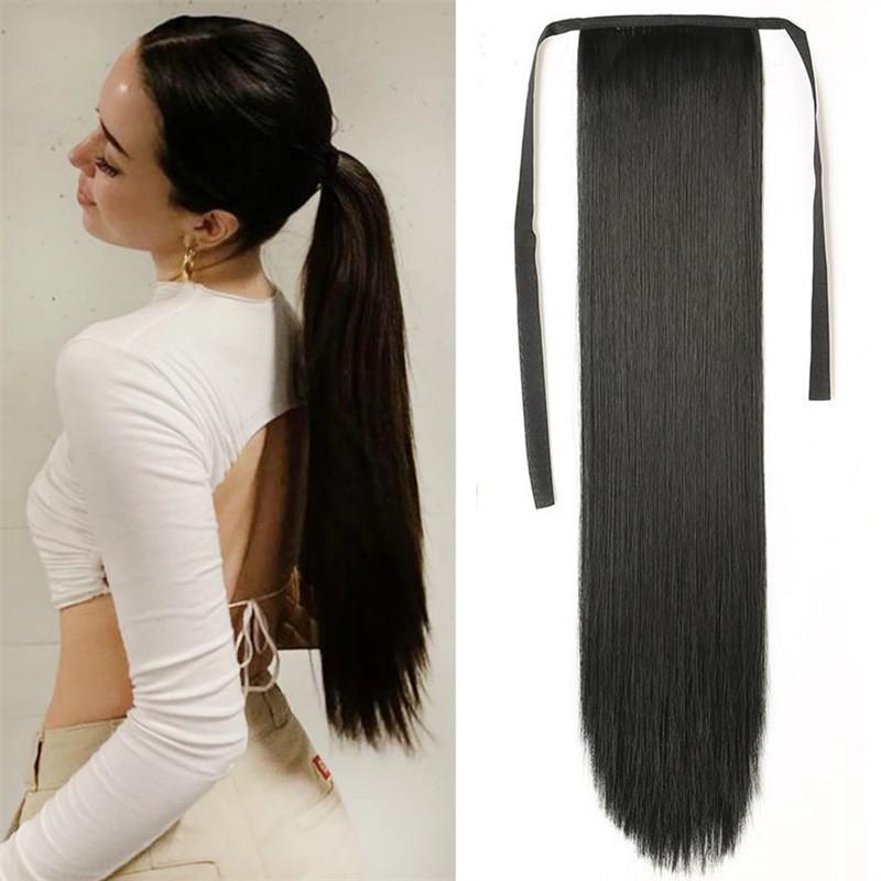 Хвост-парик накладных волос Черный (29059924) - фото 2