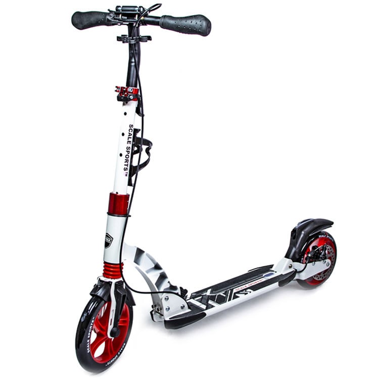 Самокат двухколесный Scale Sports D-Max 230 с дисковым тормозом Белый