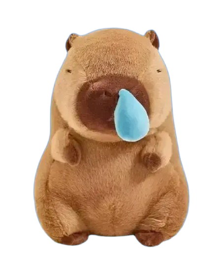 Мягкая игрушка Капибара с соплей на механизме 40 см Коричневый (МК-4013)