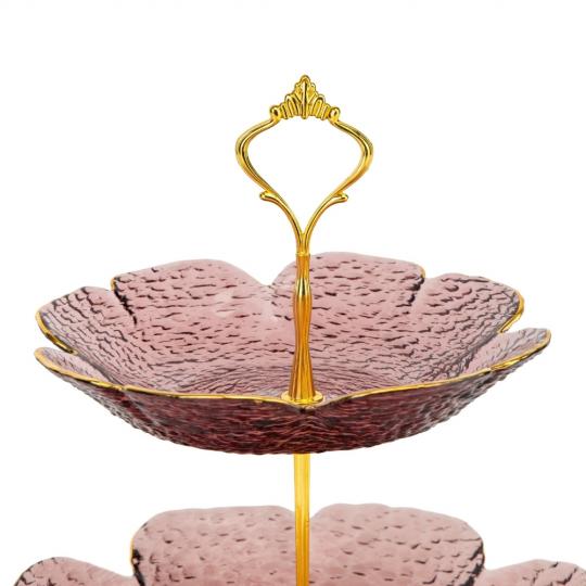 Блюдо 2-х ярусное Elisey Турмалин 24 см стеклянное Розовый (135-81-9219-035) - фото 3 Блюдо 2-х ярусное Elisey Турмалин 24 см стеклянное Розовый (135-81-9219-035) - фото 3