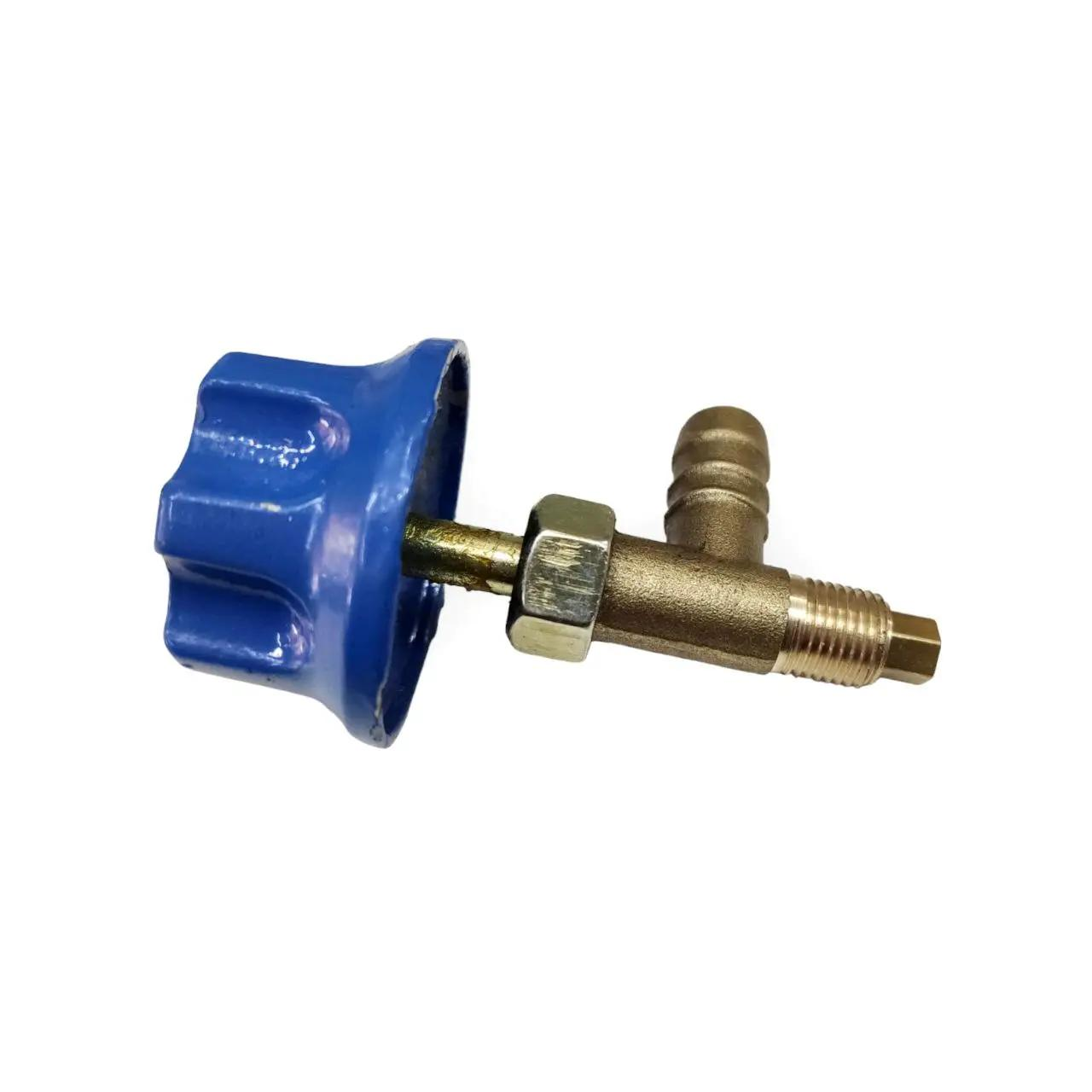 Кран для чавунних газових пальників GB-23 GXD-05E латунний вентиль з різьбленням під балони Золотистий з синім (11814js) - фото 2 Кран для чавунних газових пальників GB-23 GXD-05E латунний вентиль з різьбленням під балони Золотистий з синім (11814js) - фото 2