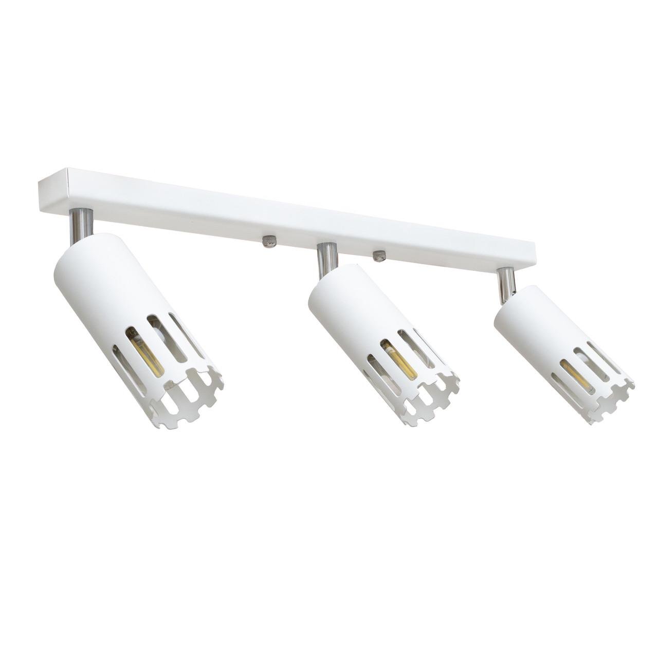 Спот-светильник MSK ELECTRIC Teramo в стиле лофт под три лампы Е27 Белый (NL 180501-3 WH)