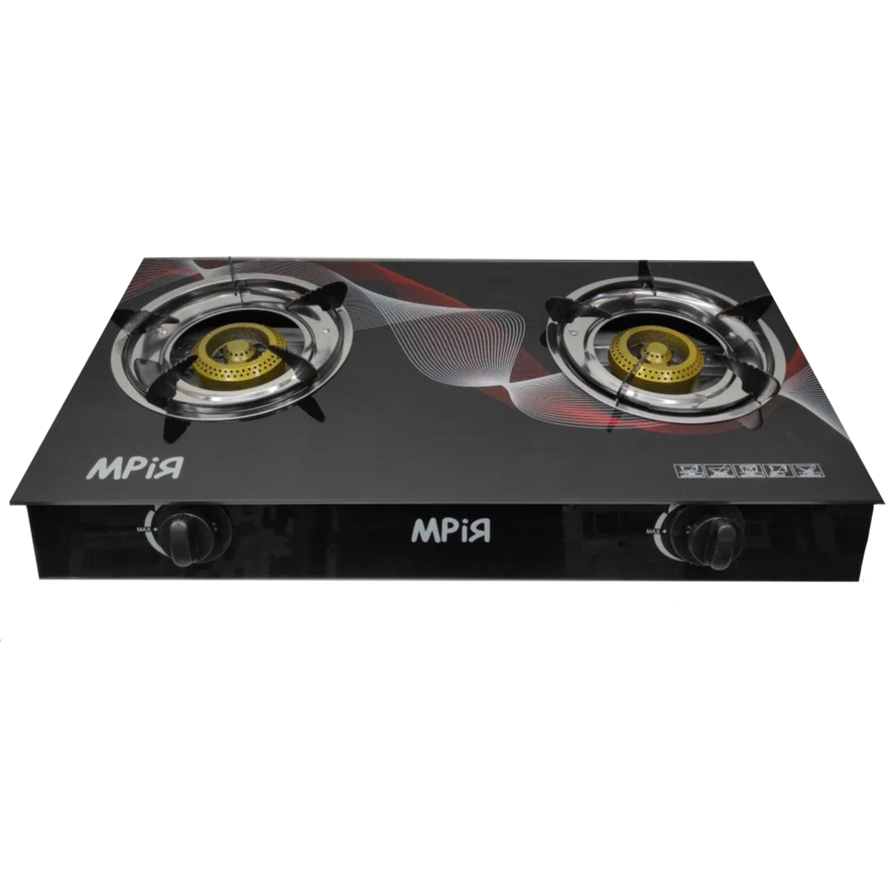 Плита-таганок газовая настольная Мрія 2 конфорки стекло (1797374903) Плита-таганок газовая настольная Мрія 2 конфорки стекло (1797374903)