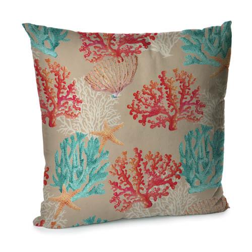 Подушка диванная Кораллы с бархата 45x45 см (45BP_SEA003)
