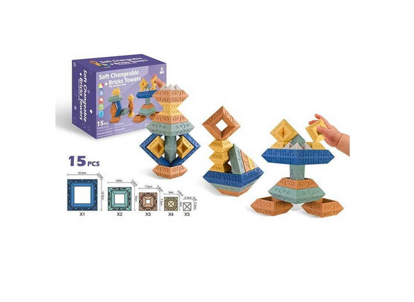 Конструктор сенсорный 1189 резиновые элементы 15 деталей - фото 2