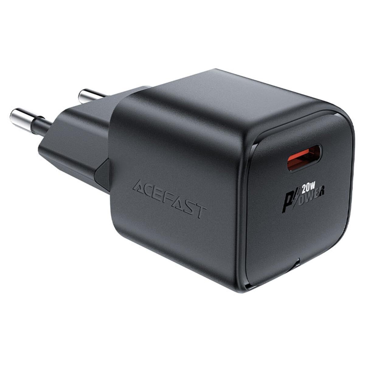 Зарядное устройство Acefast A73 mini PD20W GaN USB-C charger Black (606229)