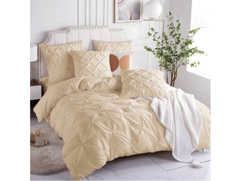Комплект постельного белья Koloco однотонный стёганый Люкс сатин 8085 Полуторный Светло-бежевый (DR009340) Комплект постельного белья Koloco однотонный стёганый Люкс сатин 8085 Полуторный Светло-бежевый (DR009340)