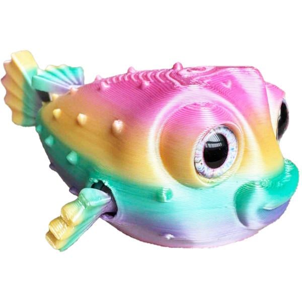 Антистресс 3D-печатная подвижная Рыба Еж Фугу из PLA 10 см Разноцветный (26138066)