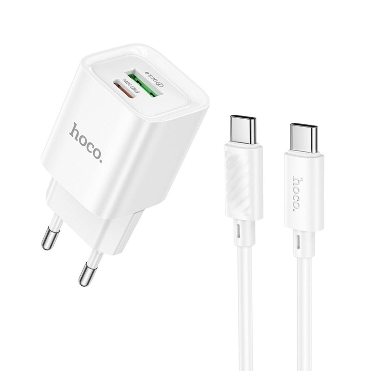 Зарядное устройство Hoco C147A Charm PD20W/QC3.0 charger set Type-C to Type-C cable White (6942007630290) Зарядное устройство Hoco C147A Charm PD20W/QC3.0 charger set Type-C to Type-C cable White (6942007630290)
