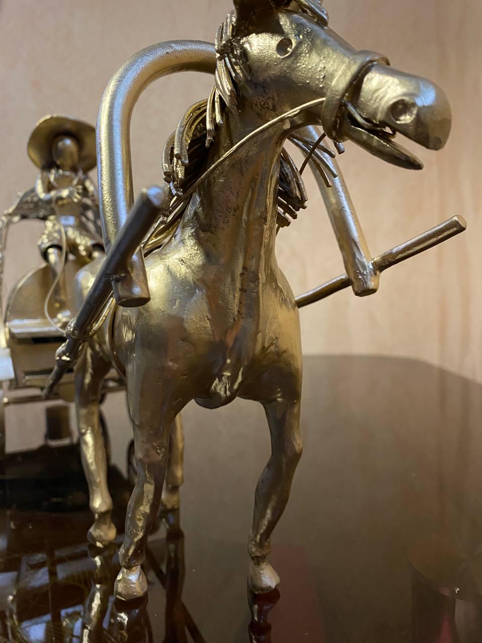 Підставка для винних пляшок Кінь на 1 шт. металева 25х14х56 см - фото 3