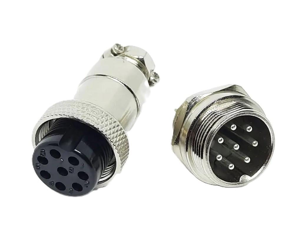 Разъем авиационный соединительный GX20-20M-8A 8 pin штекер/розетка (2902552495) Разъем авиационный соединительный GX20-20M-8A 8 pin штекер/розетка (2902552495)