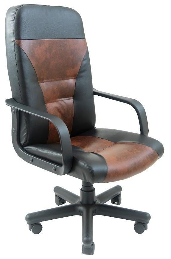 Кресло офисное компьютерное Siesta Титан Firenze-Black ПлаStick Рич М3 MultiBlock Черно-коричневый