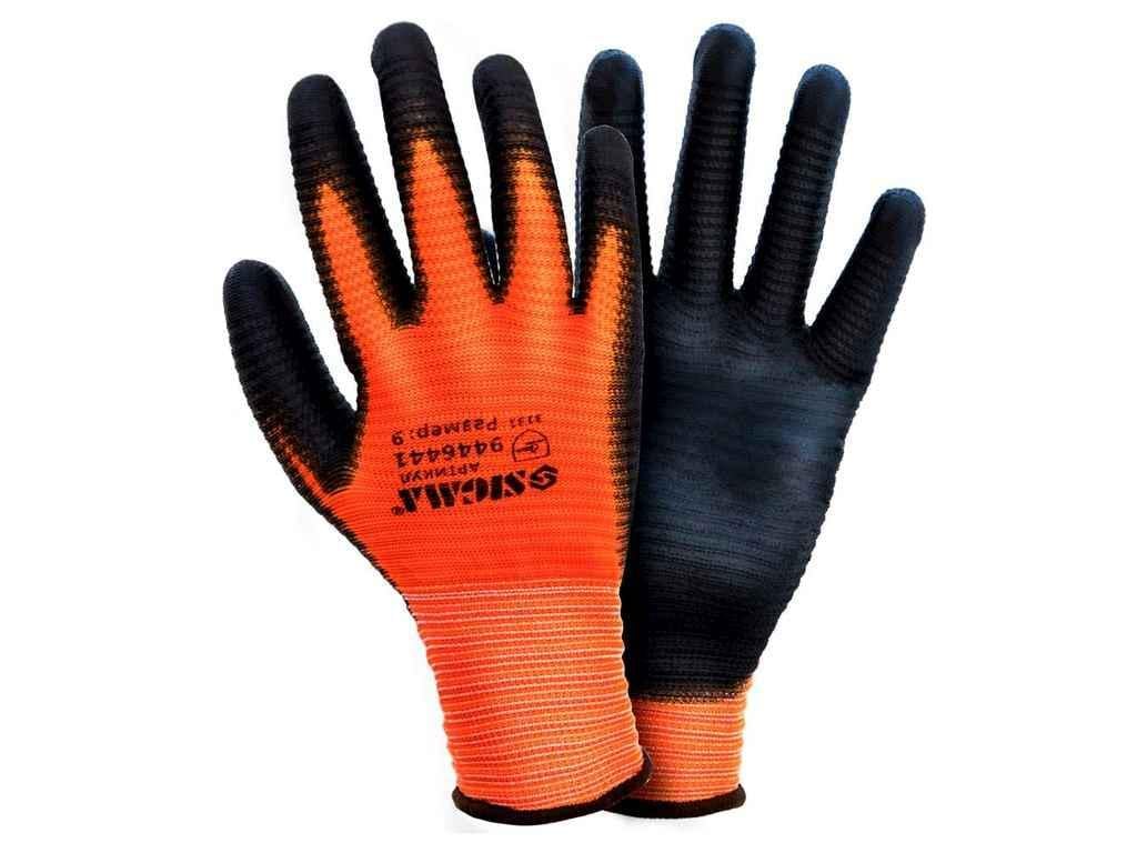 Рукавиці робочі Sigma з поліуретановим покриттям р. 9 Померанчево-чорний (939474) Рукавиці робочі Sigma з поліуретановим покриттям р. 9 Померанчево-чорний (939474)