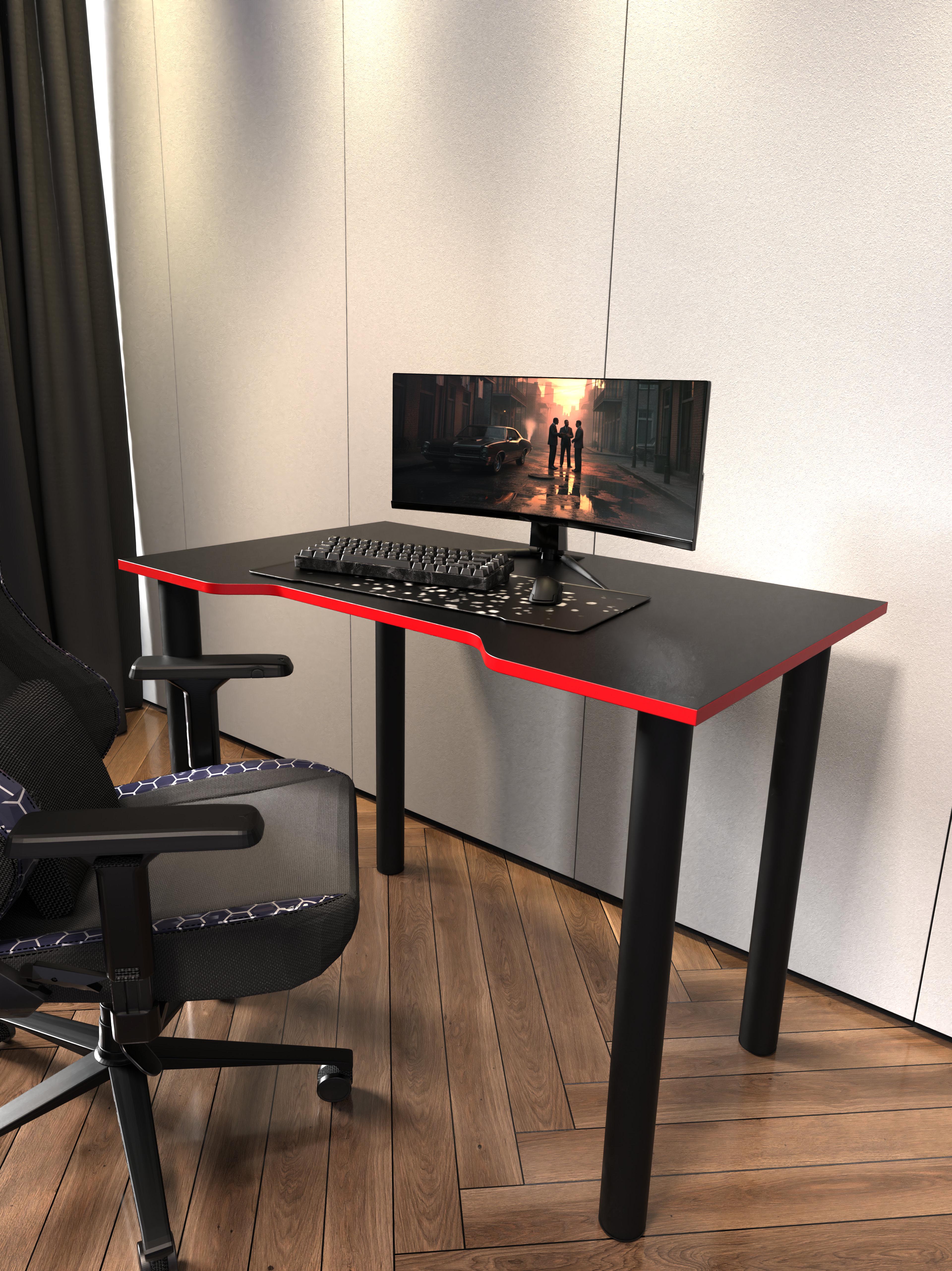 Геймерский компьютерный стол X GAMING 100х60 см Черный с красным (NA74)