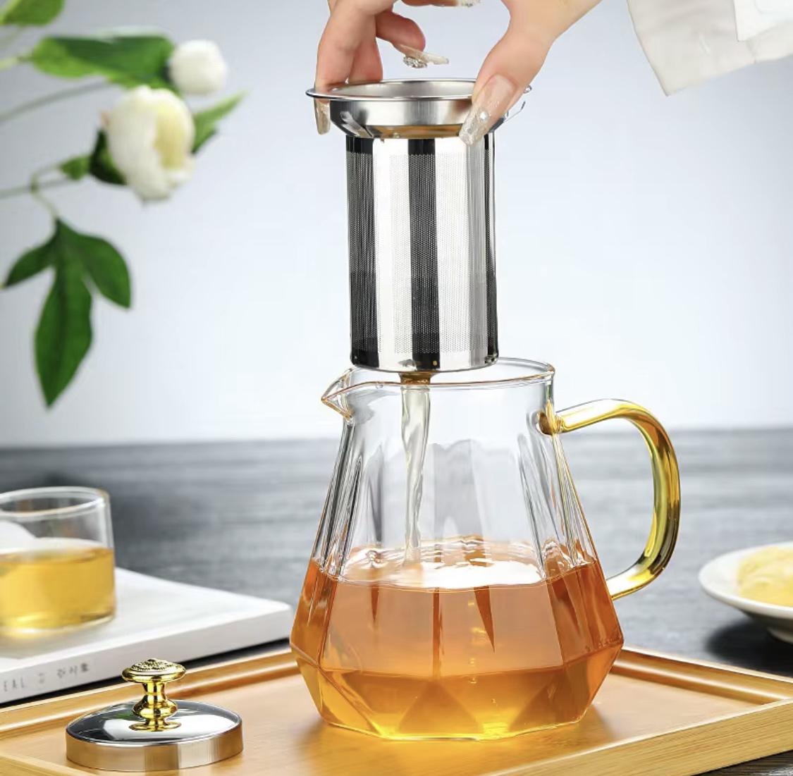 Чайник заварювальний скляний Золотий еліксир 850 мл (90417) - фото 3 Чайник заварювальний скляний Золотий еліксир 850 мл (90417) - фото 3