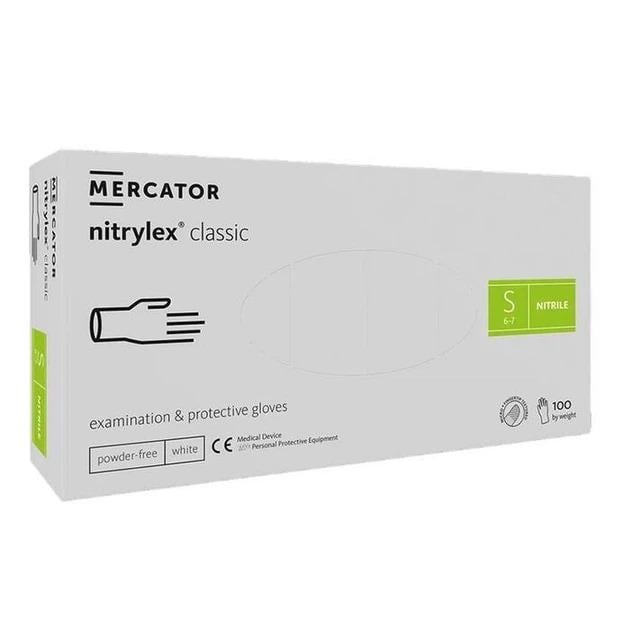 Рукавички нітрилові Mercator Nitrylex S 100 шт. White